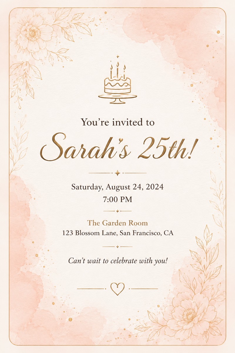 Birthday invitation card