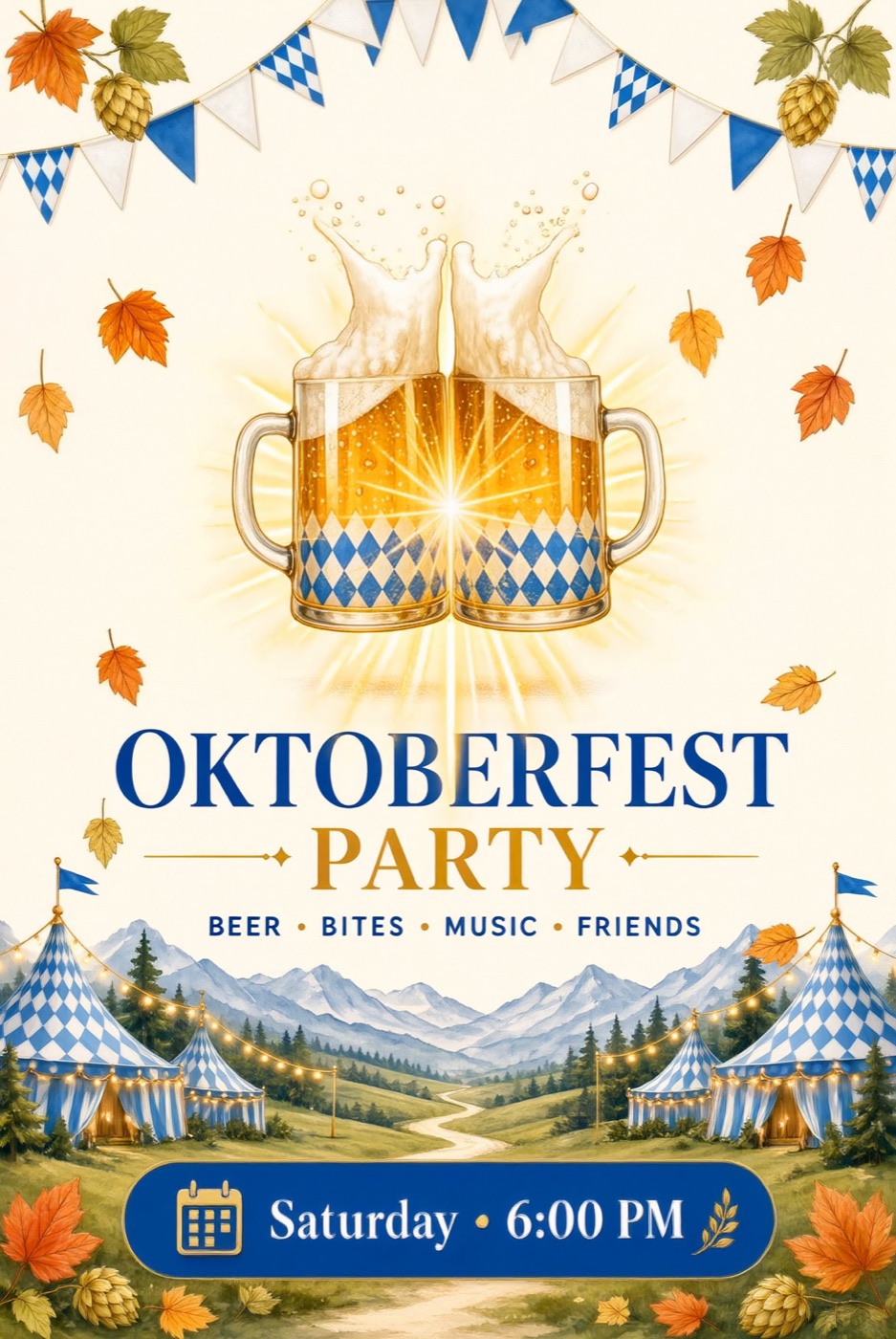 Oktoberfest Munich Beer Garden Festival party video invitation template